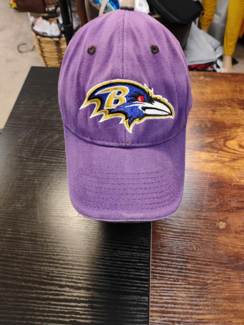 Baltimore Ravens NFL Purple Distressed Adjustable Velcro Baseball Cap